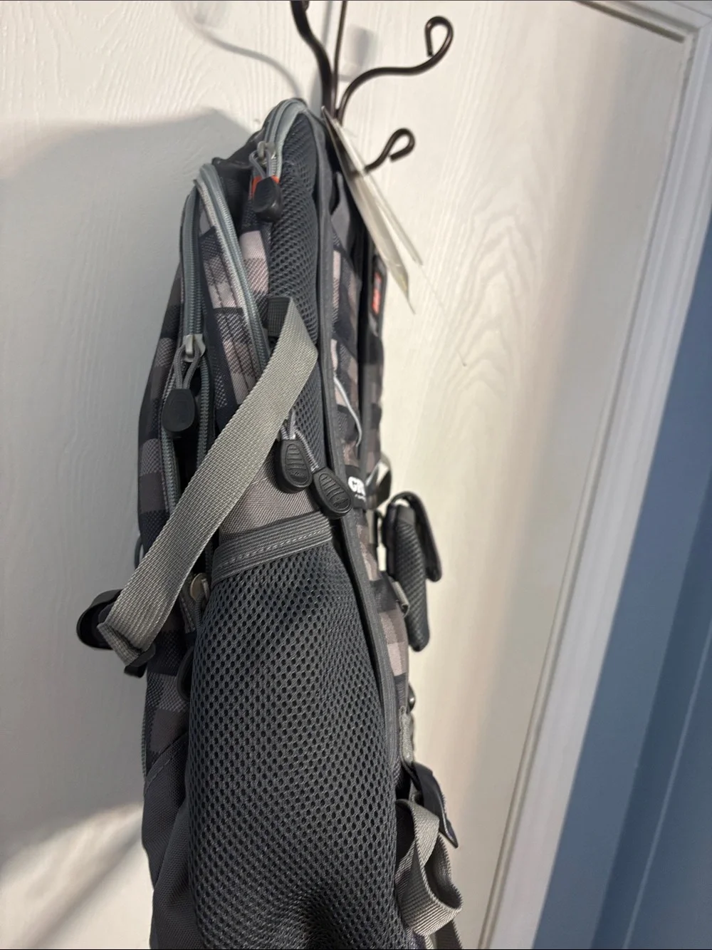 High Sierra Gray and Black Plaid Backpack